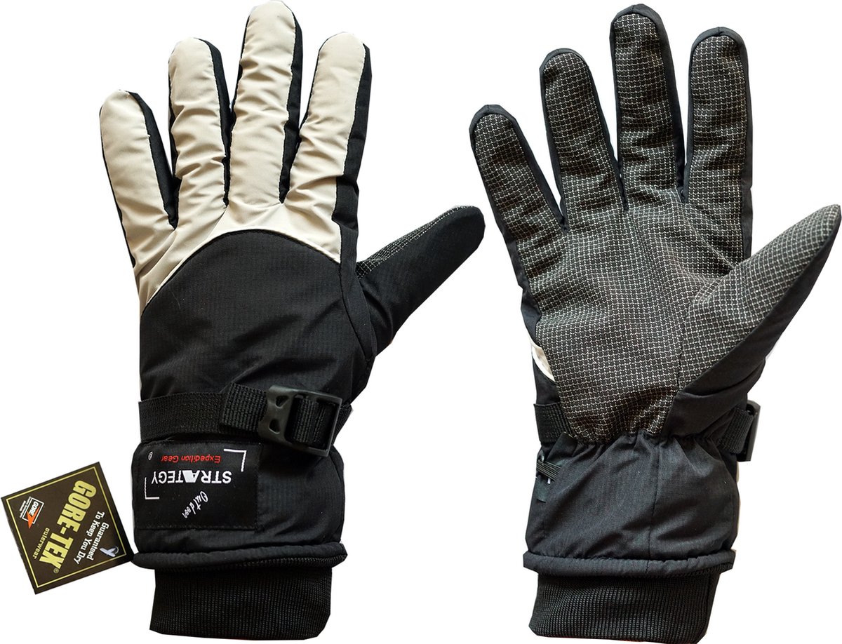 GORE-TEX® BURTEX Outdoor strategy fiets wandel motor handschoen inclusief liners warm en 100% waterdicht grijs/zwart Maat L