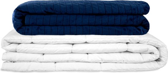 Gravity® therapeutische deken voor volwassenen / jongeren met glaskralen voor betere slaap – Verzwaringsdeken – Verzwaarde Deken – 155×220 12kg – Blauw – 4 seizoenen dekbed