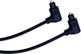 Digitale optische Toslink audio kabel met haakse connectoren - 4mm / zwart - 1 meter