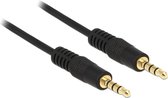 3,5mm Jack 4-polig audio/video kabel AWG24 / zwart - 1 meter
