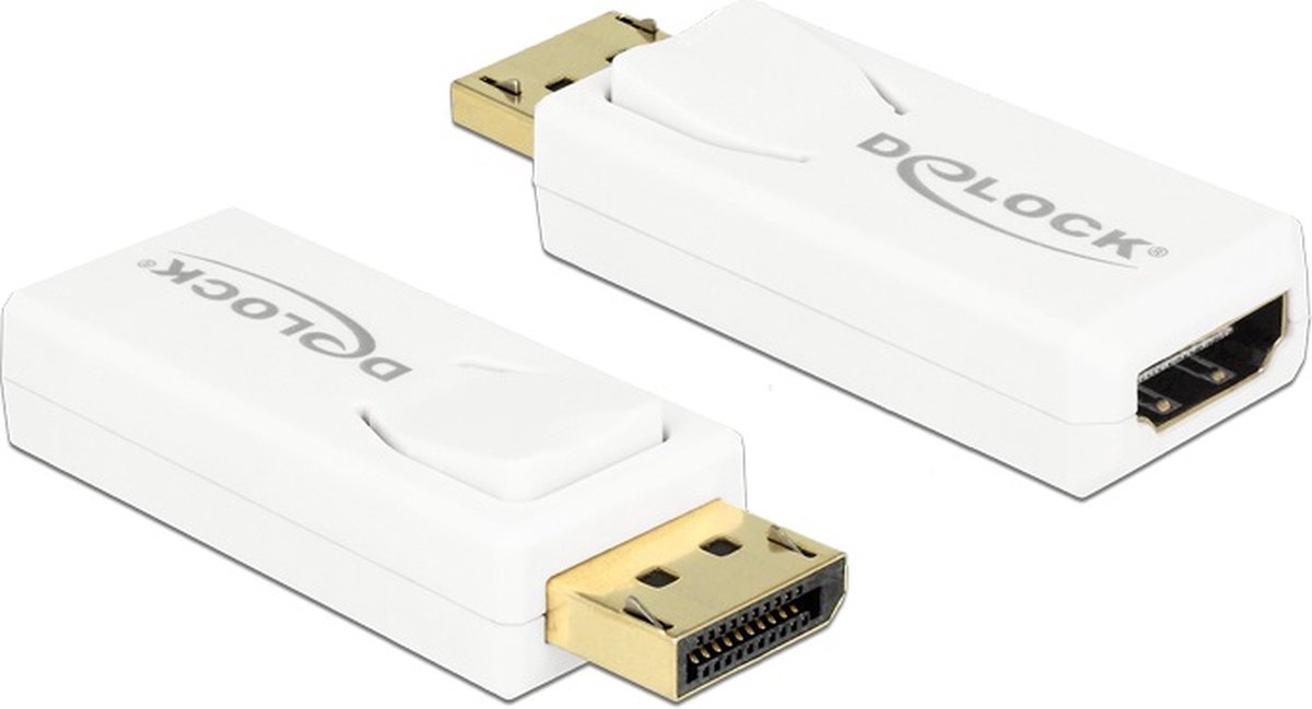 DeLOCK premium DisplayPort naar HDMI adapter - DP 1.2 / HDMI 1.4 (4K 30Hz) / wit
