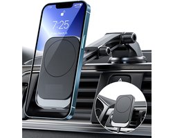 Telefoonhouders Auto met Zuignap + Ventilatierooster – MagSafe Autohouder – 15W Draadloos Snelladen – Geschikt voor iPhone 12/13/14 – Autolader voor Raam, Dashboard, Ventilatierooster en Bureau – GSM Houder Auto – Telefoonhouder Auto Ventilatie