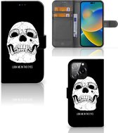 Bookcase iPhone 14 Pro Max GSM Hoesje Skull Eyes