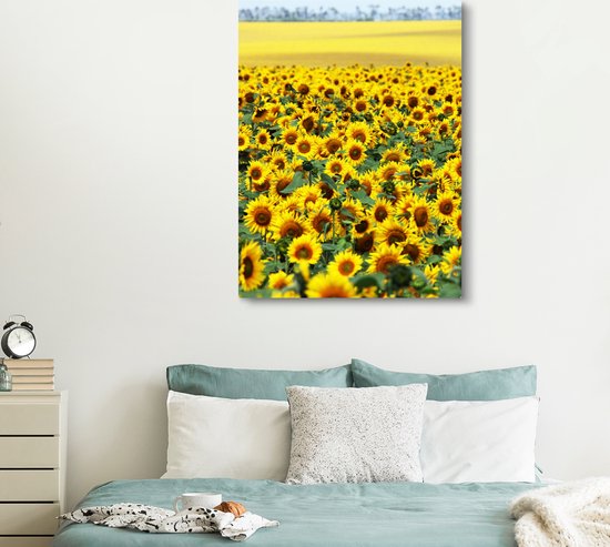 Tableau sur toile Tournesol - Fleurs - Nature - 120x160 cm - Décoration murale XXL