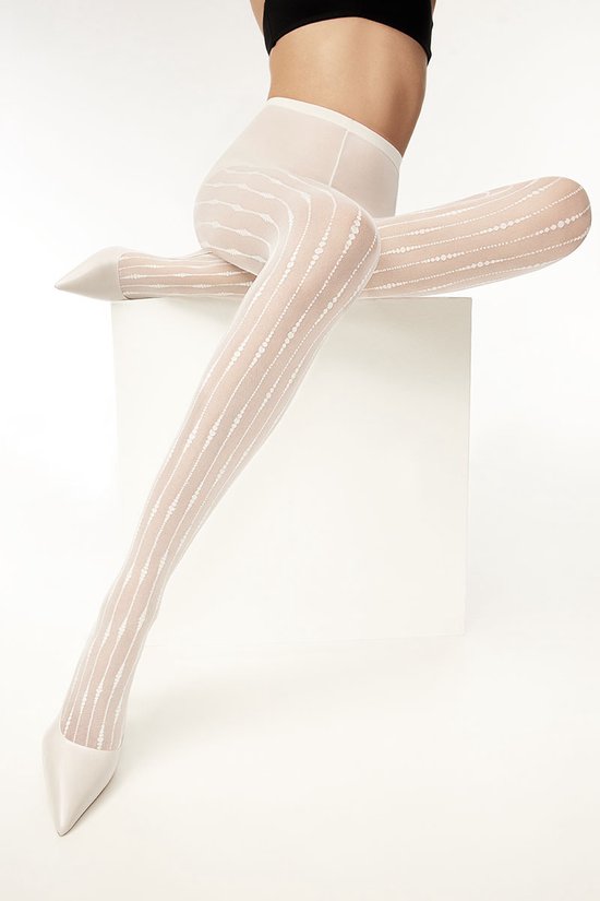 Collants Penti HEART BEAT 30 Deniers - BLANC DE MARIÉE - Taille S/M