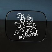 Bumpersticker - Baby On Board - 12,7 X 11,7 - Wit