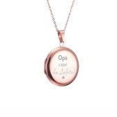 Fotohanger Met Ketting En Gravering - Rond - Opa U Bent De Liefste