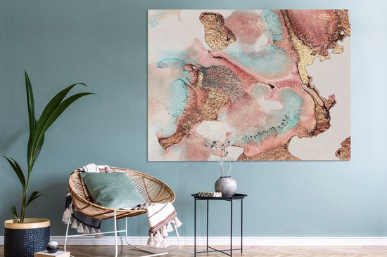 Tableau sur toile Encre - Pastel - Abstrait - 160x120 cm - Décoration murale XXL