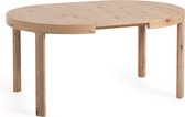 Kave Home - Table ronde extensible Colleen avec placage de chêne et pieds en bois massif Ø120(170)x120 cm