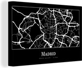 Canvas Schilderij Madrid - Plattegrond - Kaart - Stadskaart - 90x60 cm - Wanddecoratie