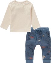 Noppies - Ensemble de vêtements - 2 pièces - pantalon de jogging Reims bleu avec imprimé - chemise Natal avoine - Taille 50