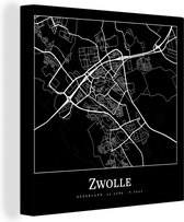 Canvas Schilderij Stadskaart - Kaart - Zwolle - Plattegrond - 20x20 cm - Wanddecoratie