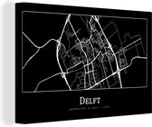 Tableau sur toile Carte - Delft - Carte - Plan de la ville - 180x120 cm - Décoration murale XXL