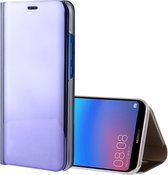 Voor Huawei P20 Lite Galvaniserende Spiegel Horizontale Flip Leren Case met Houder (Donkerblauw)