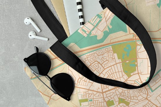 Sac bandoulière - Sac de plage - Shopper City map - Winschoten - Vintage - 45x45 cm - Sac en coton