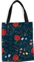 Sac à bandoulière - Sac de plage - Shopper Rainbow - Fleurs - Design - 40x50 cm - Sac en coton
