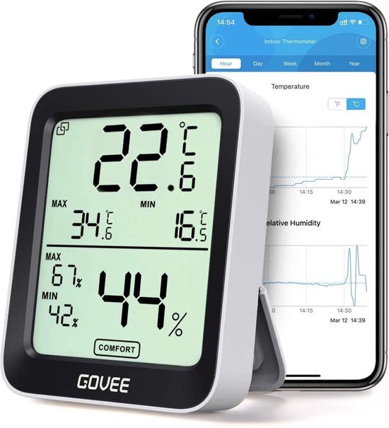 Thermomètre hygromètre, Mini thermomètre numérique LCD hygromètre intérieur  avec... | bol.com