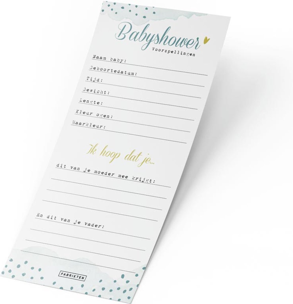 Invulkaarten | Babyshower | Blauw | 20 stuks | bol.com