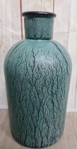 vaas - flesvaas - groen - mintgroen - zwart - 22 cm