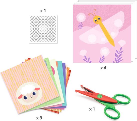 Djeco stickers voor de kleintjes Crinkle cutting