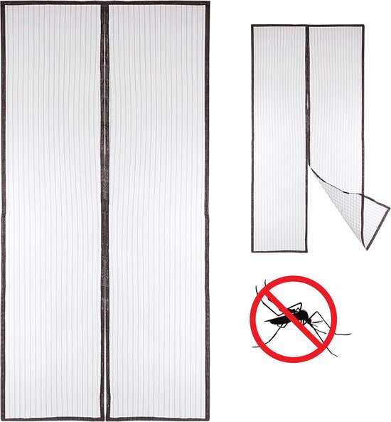 Vliegenhorren Voor Ramen 117 x 143 cm Magnetisch Horgordijn met Tape en Sluitmagneten Zonder Boren Past Op Elke Maat Insectengaas, Muggenhor Voor