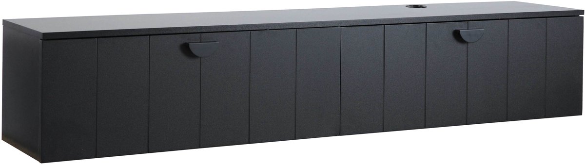 Oviala - Moderne zwarte 160 cm wand-tv-kast - Holly