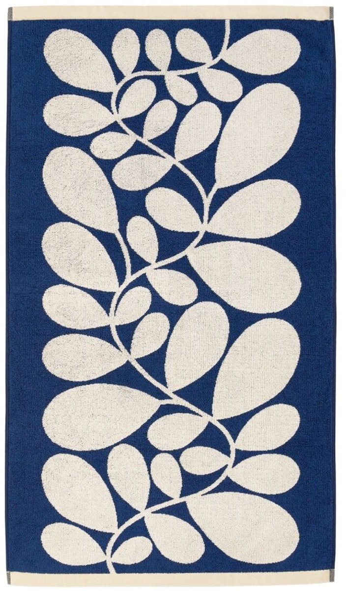 Orla Kiely Sycamore Stripe Dusk jacquard douche-bad handdoek - donkerblauw - 70x125 cm