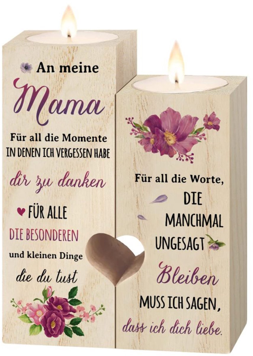 Kerzenständer Hout Geelbruin-12x9x4,5 cm-Stijl2-Huisdecoratie