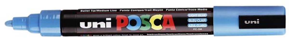 Paintmarker uni posca pc5m m lichtblauw | 6 stuks