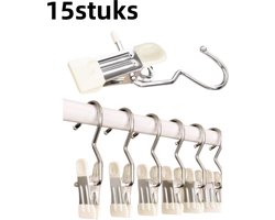12 stuks - Wasknijpers - kledinghangers - Broekenknijpers - Roestvrijstalen knijpers - Sokkenknijpers - Geschikt voor huishoudelijk gebruik om kleding en sokken te drogen, losse knijpers - Wit