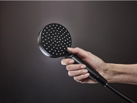 Set de douche Showerpipe 200 avec thermostat, noir mat