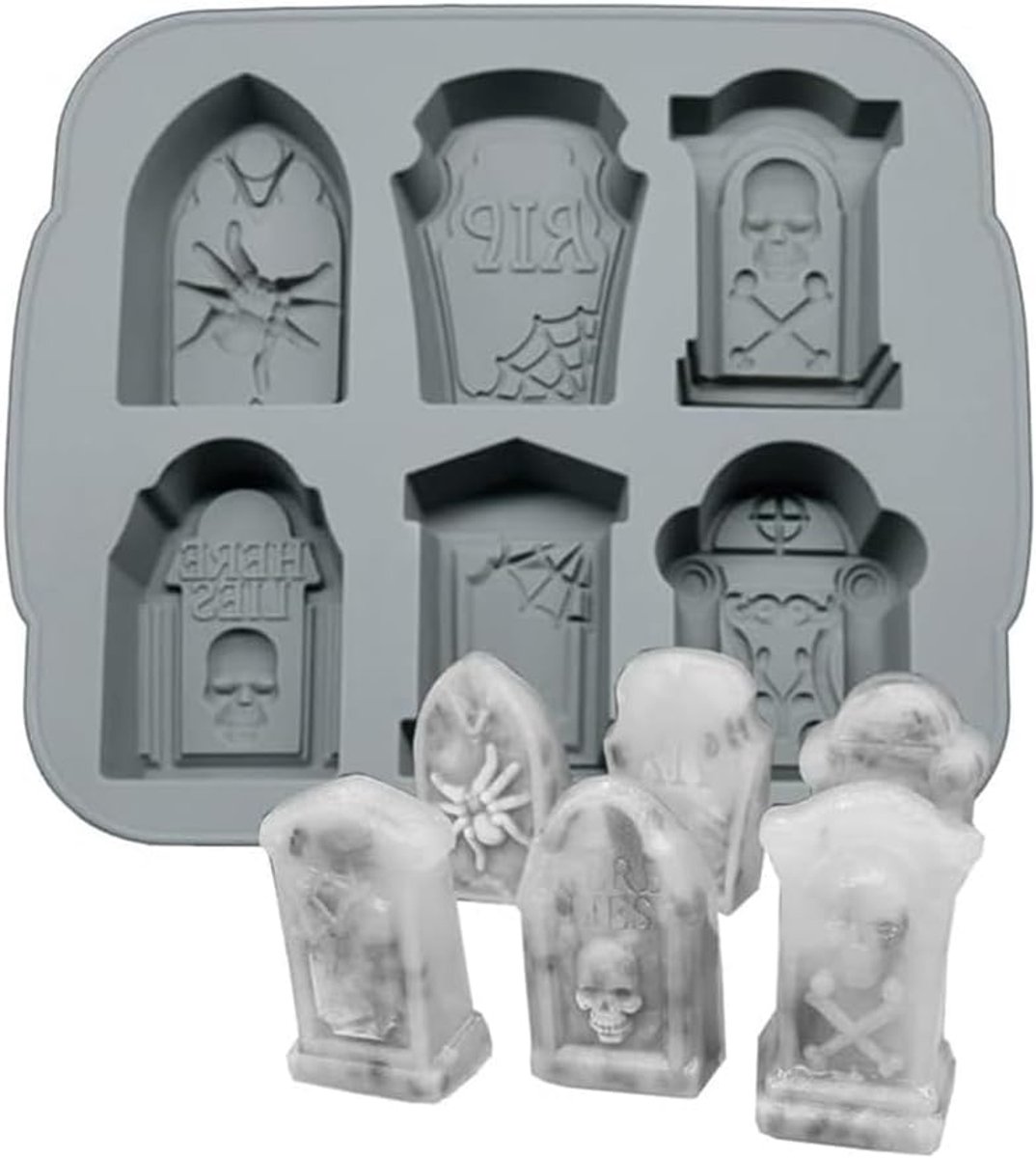 3D Halloween Grafsteen Siliconen Vorm - Snoep - Chocolade - Gelei - IJsblokjes - Bakaccessoires