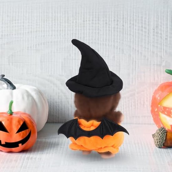 Vêtements De Poupée Halloween Citrouille - Ensemble Robe Et Chapeau Pour Poupée 17 Cm