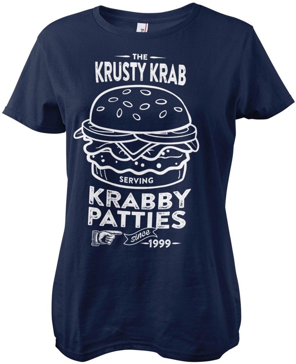 Spongebob The Krusty K-rab -Serving K-rab-by-Patties Girly T-shirt voor dames, marineblauw