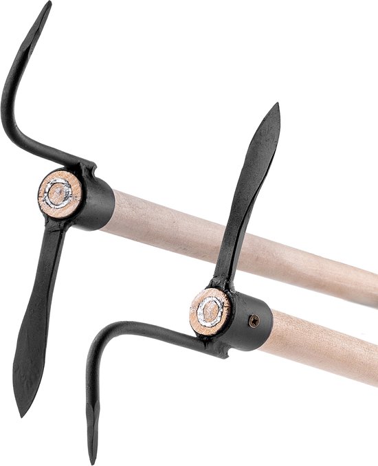 KADAX Voegenkrabber met lange houten steel en robuuste dubbele haakkop, onkruidkrabber voor nauwkeurig verwijderen van onkruid en mos, tuingereedschap (met steel) van Merkloos	 — afbeelding 3