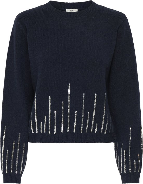 Pull Jacqueline de Yong Jdymadison Life L/s On Sequin Pull 15355470 Total Eclipse/w Silver Sequins Femme Taille - L