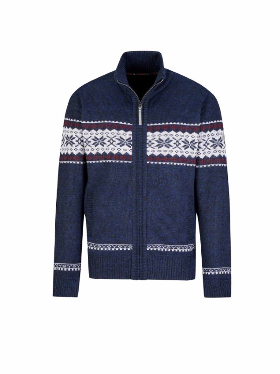 BJØRNSON Hoyt Scandinavisch Gebreid Vest Heren - Teddy - Maat XL - Donkerblauw
