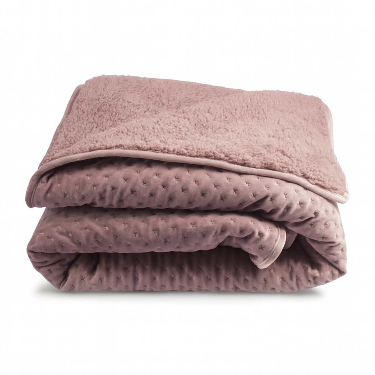 Gusta Fleece Deken - 130x160 cm - Oudroze - Warm Dekentje Voor de Bank