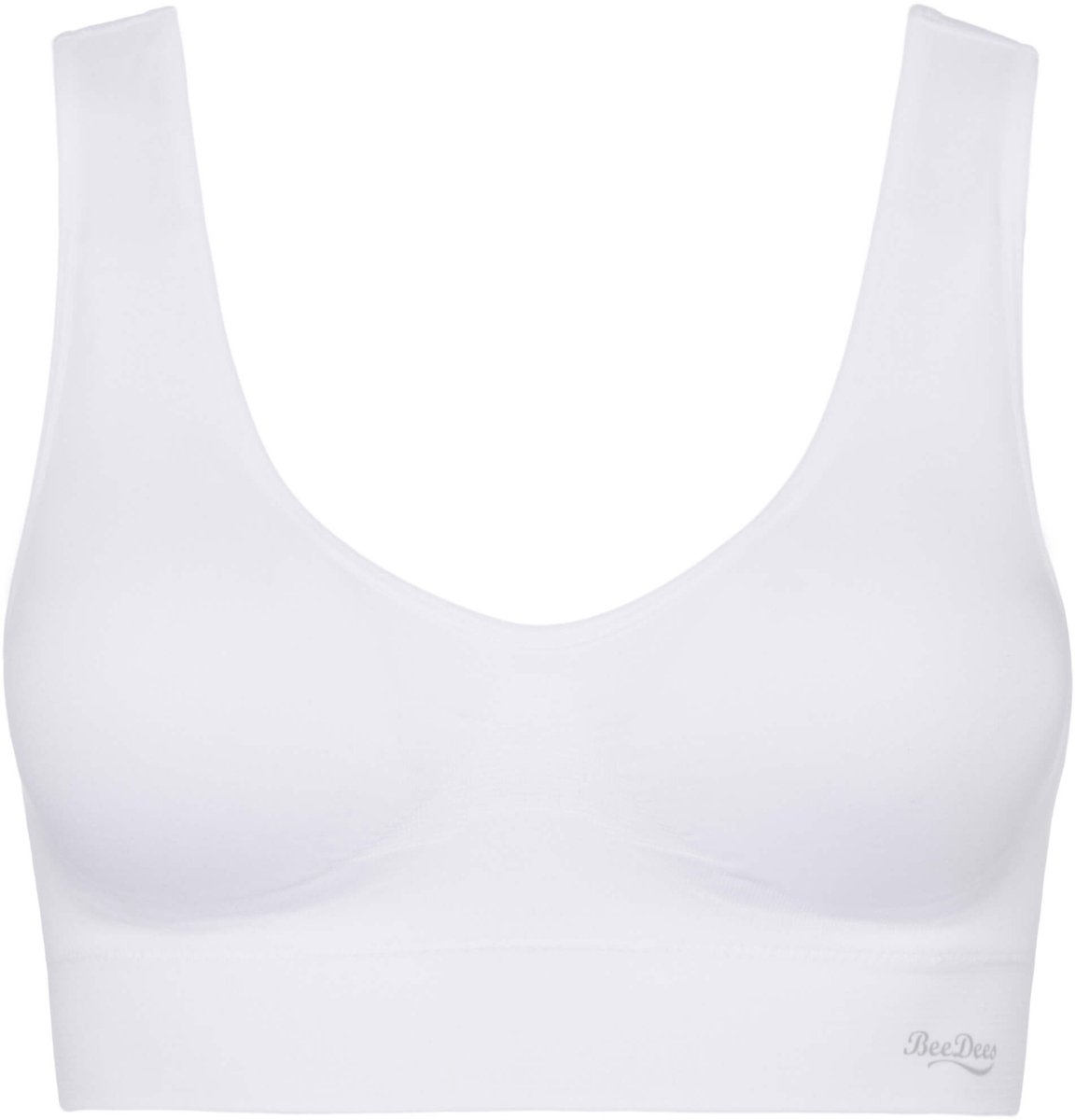 BeeDees Bustier Comfee Crop Top Met uitneembare cups en brede bandjes wit