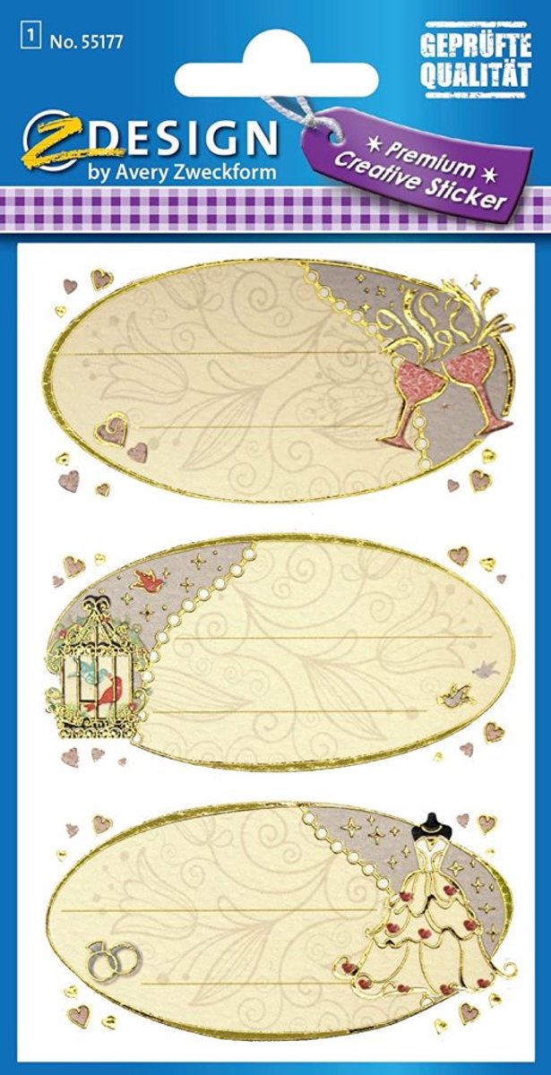 Premium creatieve cadeaustickers voor bruiloften