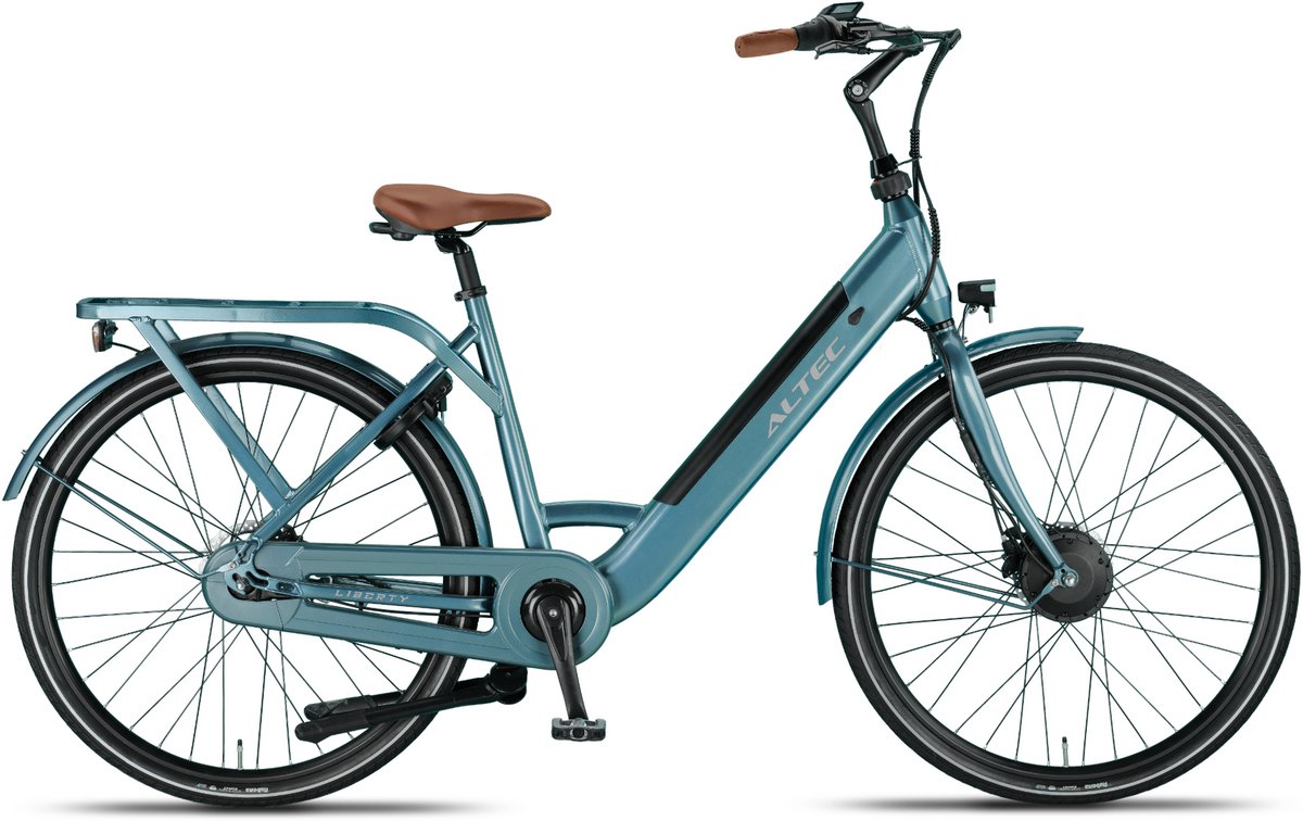 Altec Liberty - Elektrische Fiets - Glazuur Blauw - 28 inch - Accu 504Wh (36V, 14Ah) - 250W (42Nm) Voorwielmotor - Shimano Nexus 7 Versnellingen - Hydraulische Remmen