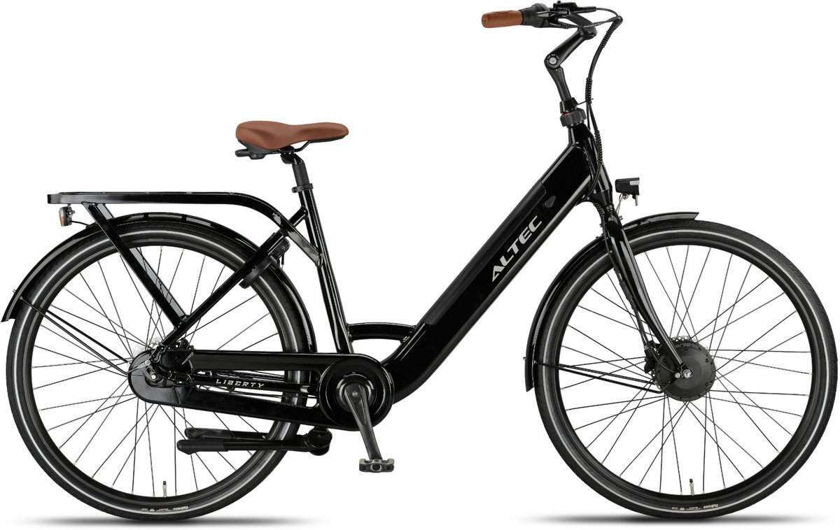 Altec Liberty - Elektrische Fiets - Glans Zwart - 28 inch - Accu 504Wh (36V, 14Ah) - 250W (42Nm) Voorwielmotor - Shimano Nexus 7 Versnellingen - Hydraulische Remmen