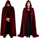 Joya Kids ® Manteaux de Luxe Adultes avec capuche 170 cm | Costume pour le carnaval d'Halloween | Vampire à Cape rouge foncé | Déguisements pour Adultes | Mesdames et Messieurs | Rouge foncé | 170 cm de long