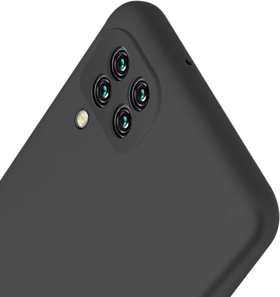 Jaym, Hoesje Geschikt voor Samsung Galaxy A22 4G Premium Silicone Microvezel, Zwart