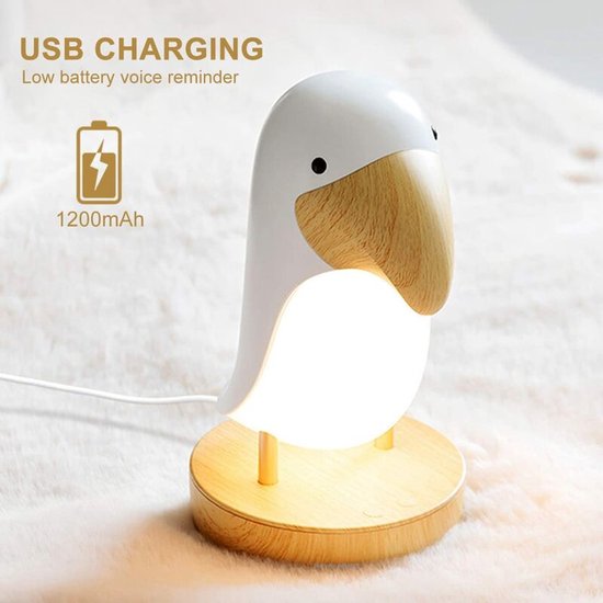 Bedlamp Bluetooth-luidspreker Nachtlampje LED-vogelaanraaklamp Ademhalingslamp Oplaadbaar Dimbaar voor slaapkamer Woonkamer Kantoor van Merkloos — afbeelding 5