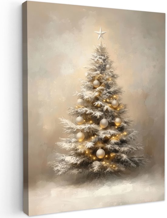 Tableau de jardin extérieur 70x100 cm - Décoration de jardin de Noël - Sapin de Noël - Neige - Art - Affiche de jardin sur toile - Décoration murale de Jardin - Décoration de tableau extérieur - Décoration de clôture - Toile extérieure