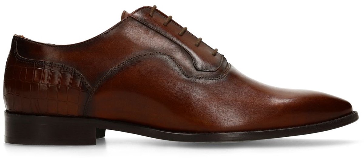 Black label - Heren - Donkerbruine leren veterschoenen - Maat 40