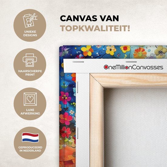 Ensemble de peintures sur toile 120x80 cm - Décoration murale diptyque - Coloré - Arbre de vie - Fleurs - Abstrait - Décoration murale salon - Décoration chambre - Accessoires chambre - Peintures sur toile