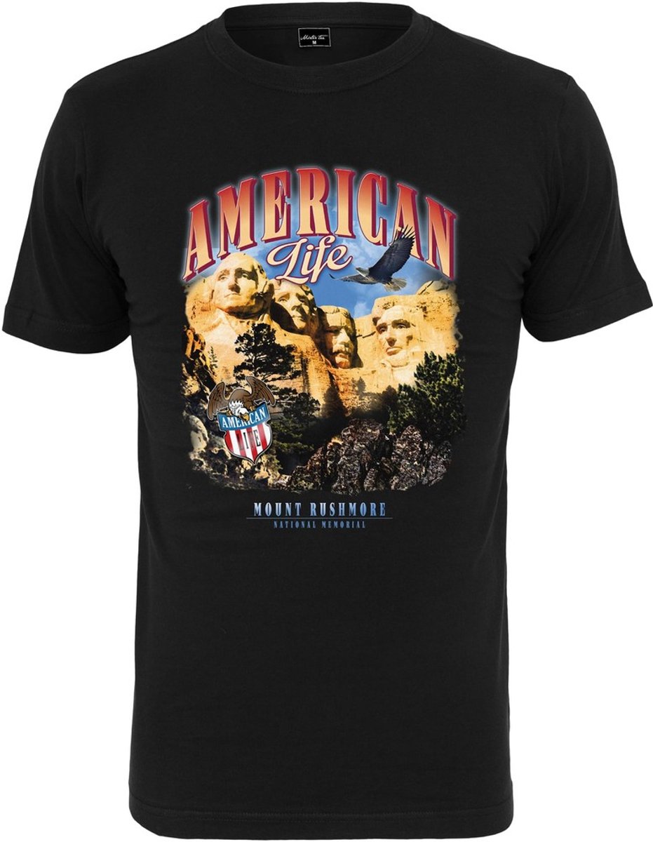 Mister Tee American Life Mount Roushmore Heren T-shirt M Zwart