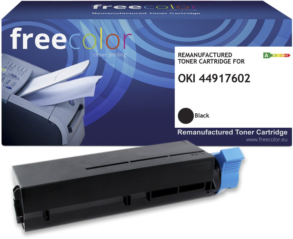 Freecolor - Vervangt OKI 44917602 Toner - Zwart - 12.000 pagina's - Compatible